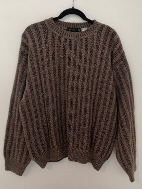 Vintage Barneys New York Crewneck Merino Wool Sweater Mens Medium, 80s 90s Italy